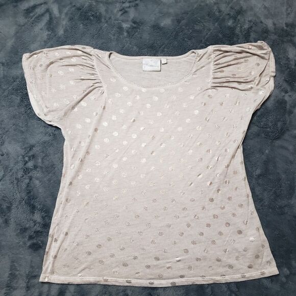 Dantelle Gold Foil Dots Print Top Shirt Size Small - Picture 1 of 8